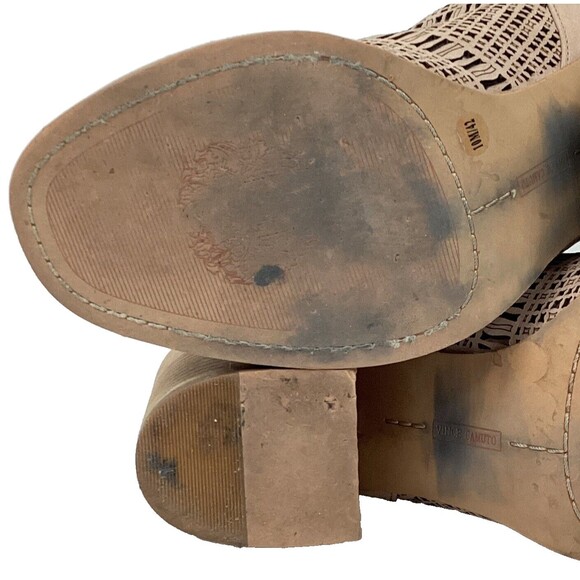 Vince Camuto - Women's Sz 10(M) Tan/Beige Leather Cone Heel - VC-KEANNIE - Picture 9 of 16